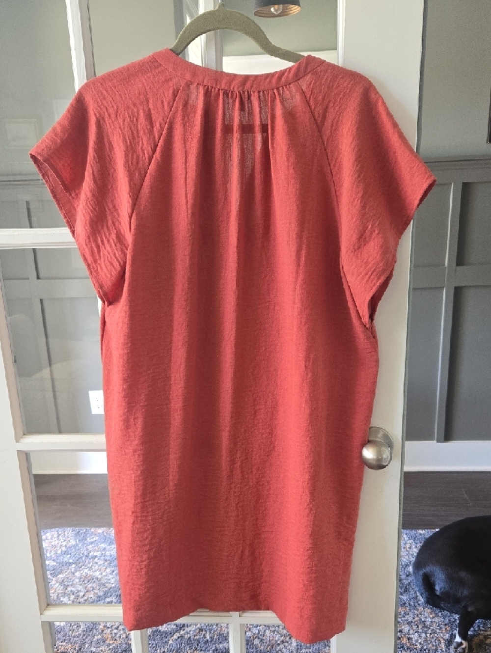 Banana Republic Coral Split-Neck Dress - Picture 3 of 3